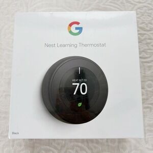 Google Nest WiFi Learning Thermostat Black 3rd Gen